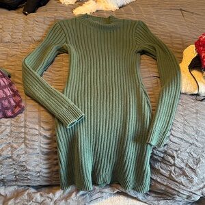 Hollister Teal Ribbed Knit Sweater